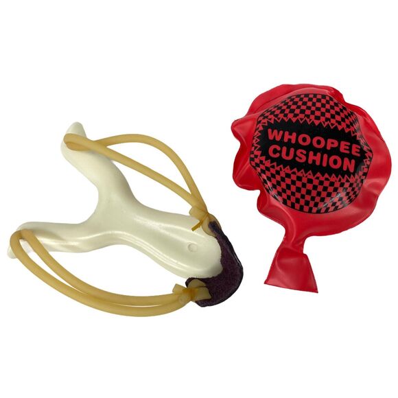Mini Whoopee Cushion & Sling Shot Retro Classic Nostalgia Prankster Gift Set NIB - Picture 15 of 15